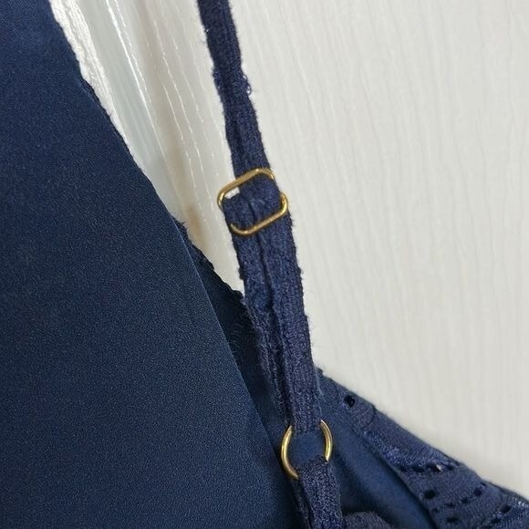 Lilly Pulitzer Womens Celyn Lace Romper Sz 2 Navy Blue Preppy Coastal Resortwear - Picture 9 of 10